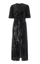Saloni Eden Sequined Silk Midi Dress