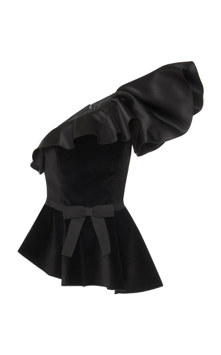Andrew Gn Velvet Peplum Top