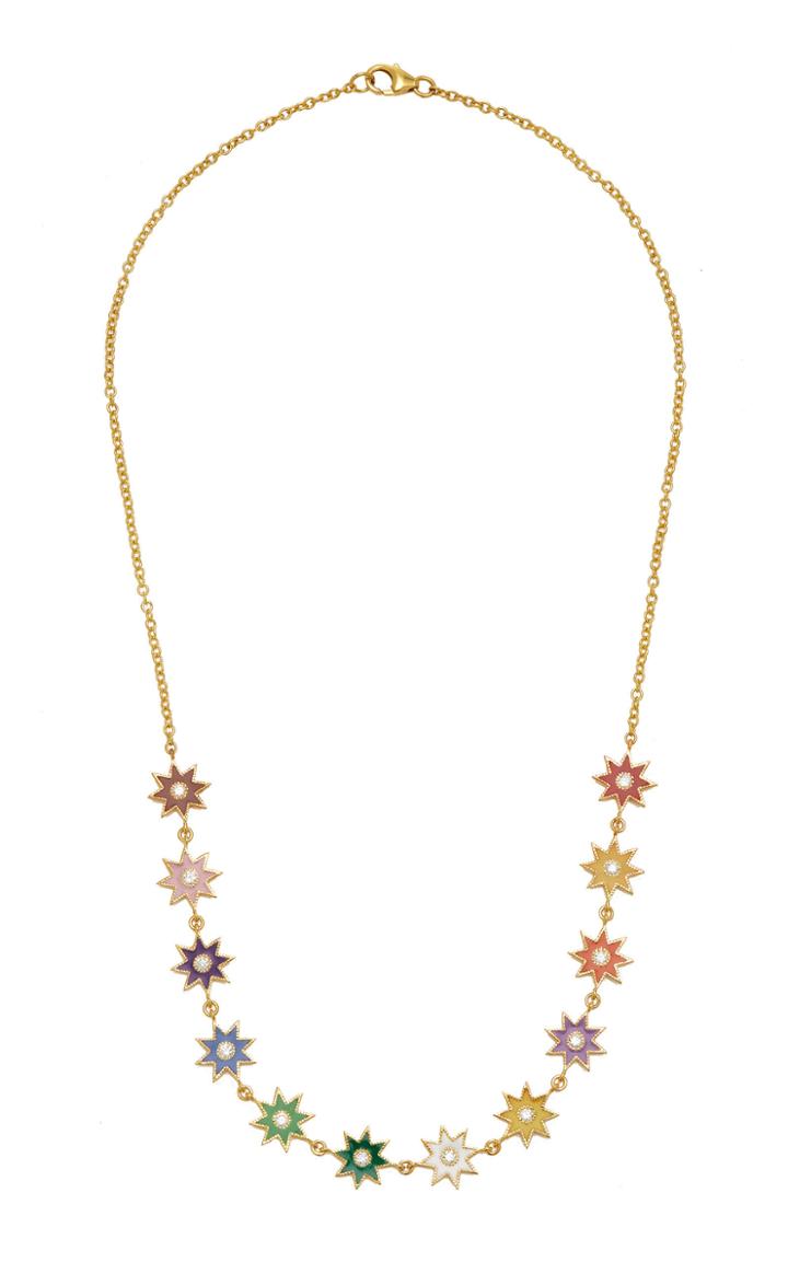 Colette Jewelry Multicolored Enamel Star Necklace