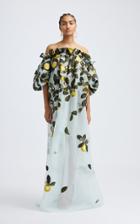 Moda Operandi Oscar De La Renta Off-the-shoulder Silk-blend Caftan Gown