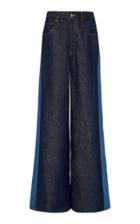 Mm6 Two-tone Rigid High-rise Wide-leg Jeans