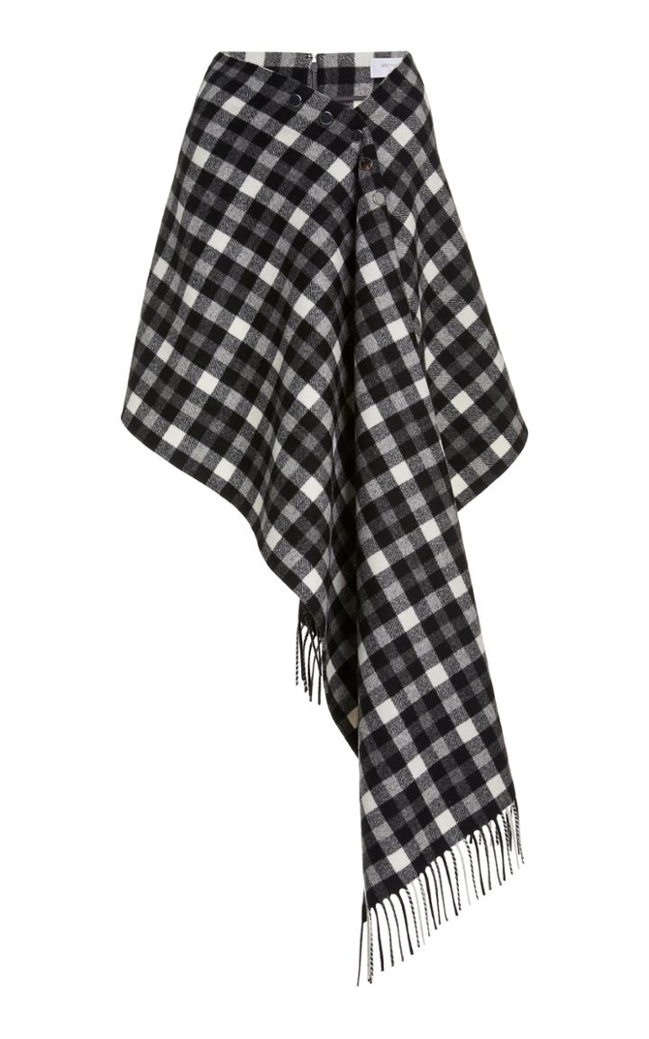 Moda Operandi Michael Kors Collection Draped Wool Check Muffler Skirt