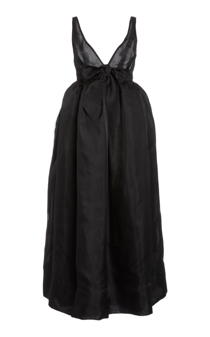 Brock Collection Bow-embellished Silk-taffeta Maxi Dress