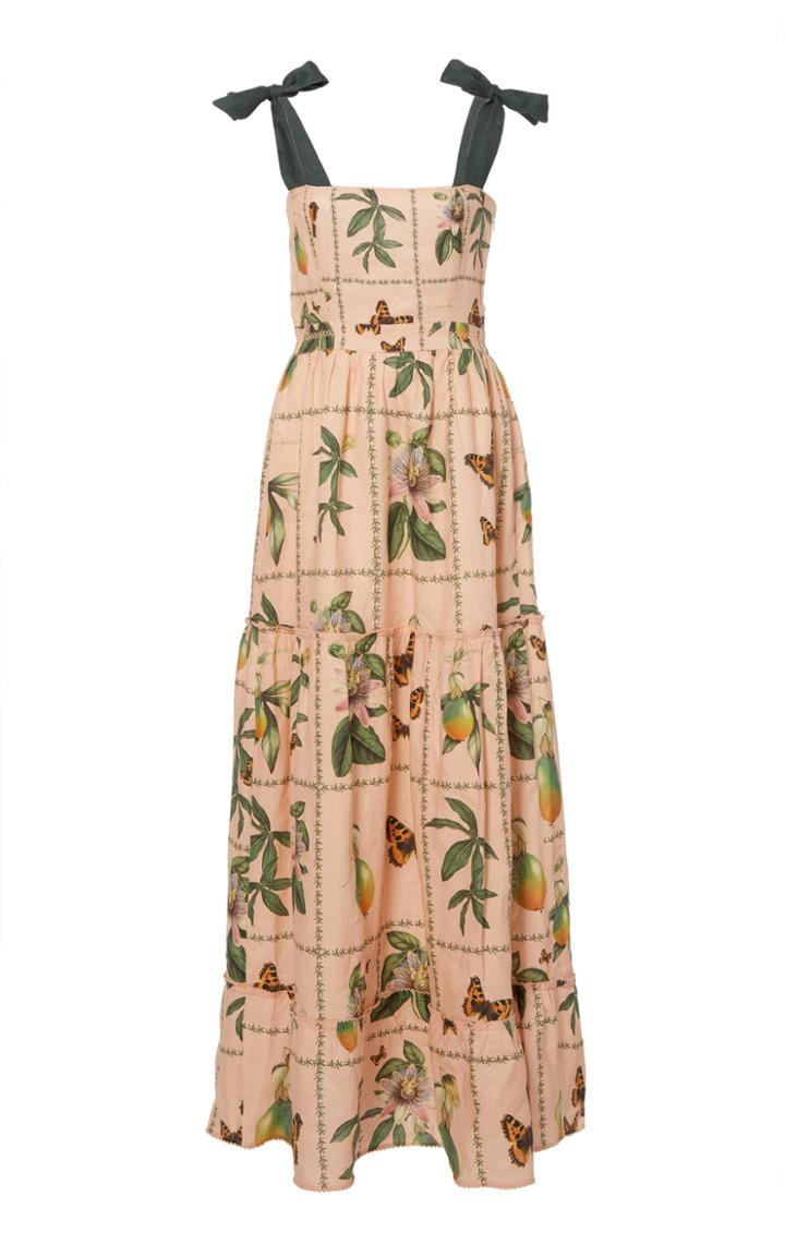 Agua By Agua Bendita Herbarium Floral-print Linen Maxi Dress