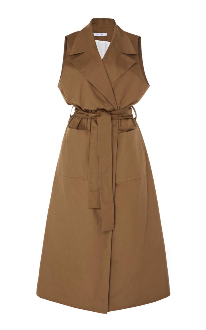 Moda Operandi Deitas Sasha Sleeveless Belted Cotton Jacket Size: 36