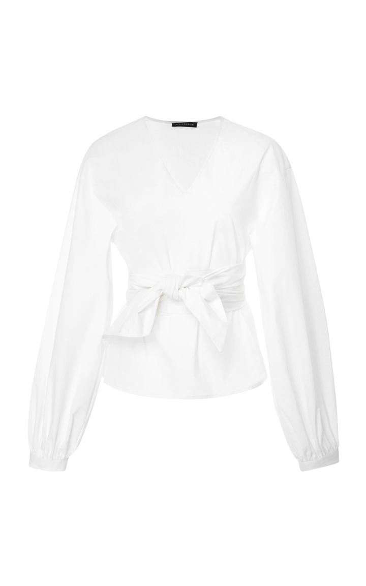 Josie Natori Long Sleeve Tie Top