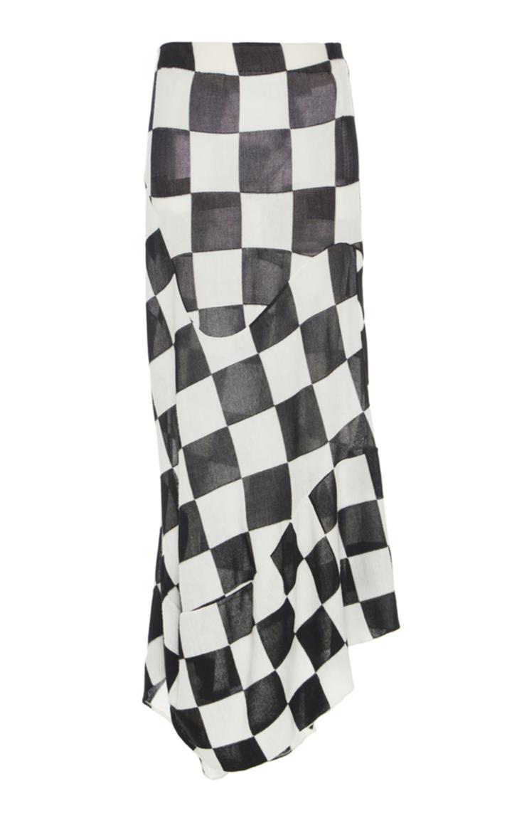 Jil Sander Check Cotton Wool Skirt
