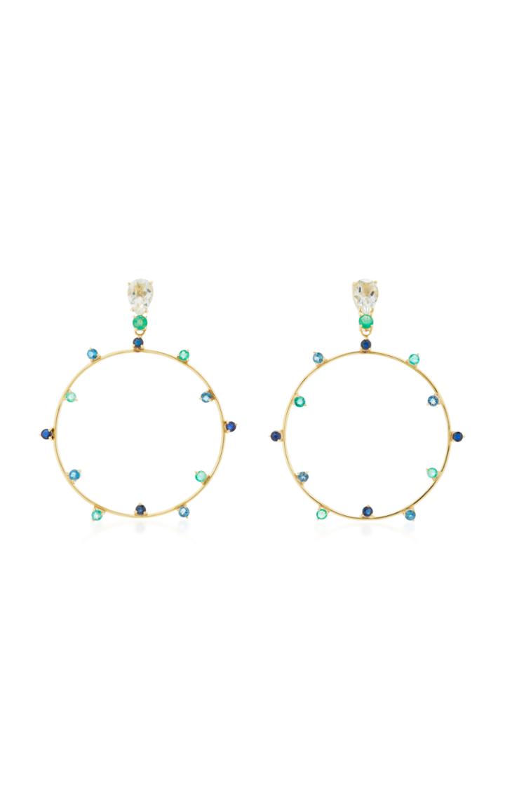 Carolina Neves X Julls 18k Gold Multi-stone Circle Earrings