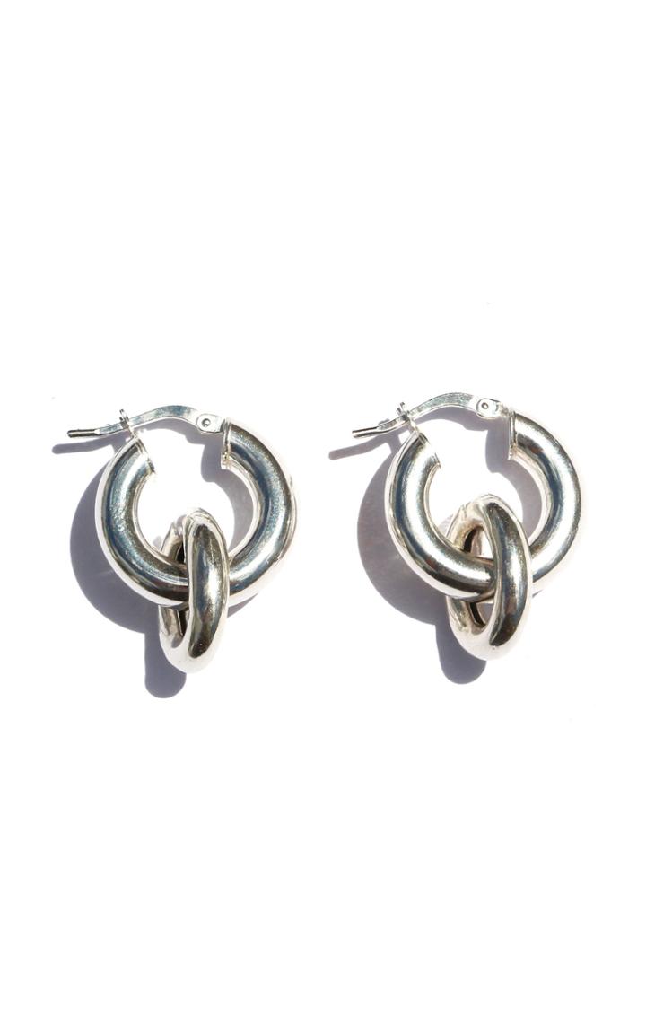 Moda Operandi Reggie Mini Dafi Sterling Silver Linked Hoop Earrings