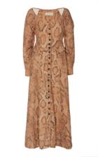 Mara Hoffman Silvana Snake-print Linen-blend Maxi Dress