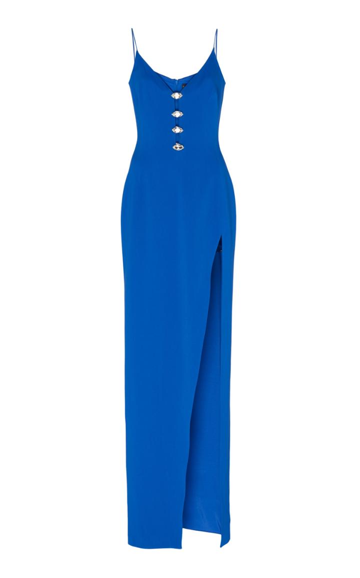 David Koma Oversized Crystal Detail Gown