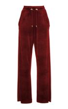 Balmain Drawstring High-rise Wide-leg Velvet Pants