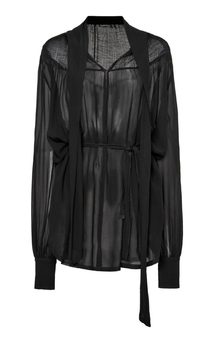 Moda Operandi Ann Demeulemeester Draped Silk Top