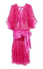 Rodarte Ruffled Floral Lace Tulle Dress