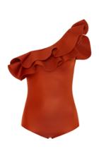 Johanna Ortiz Ruffled One Shoulder Swimsuit