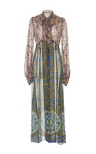 Anna Sui Floral Symphony Chiffon Dress