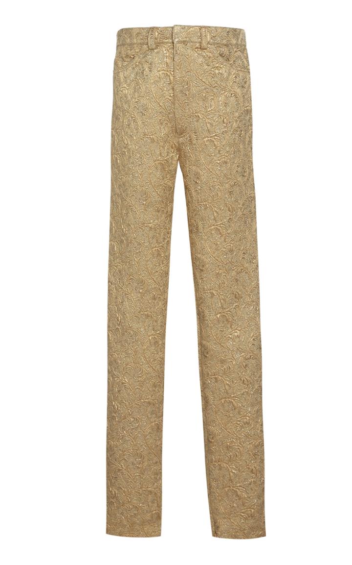 Maison Margiela Gold Cloque Jacquard Trousers