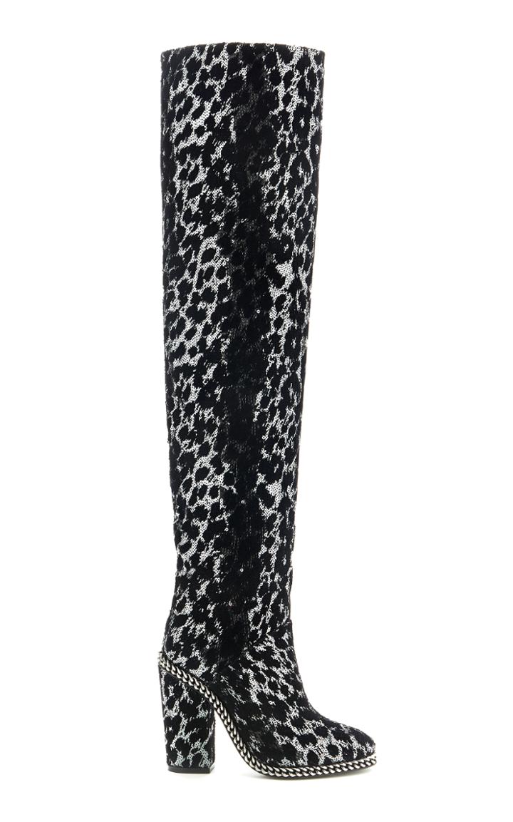 Balmain Emma Leopard Over The Knee Boot