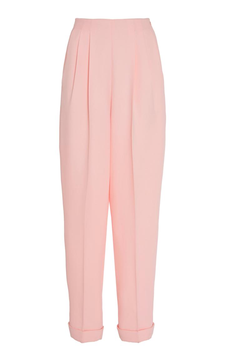 Delpozo Pleated Straight-leg Crepe Pants