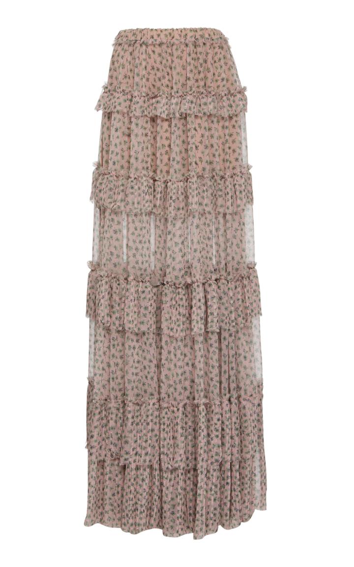 Amiri Floral Silk Skirt