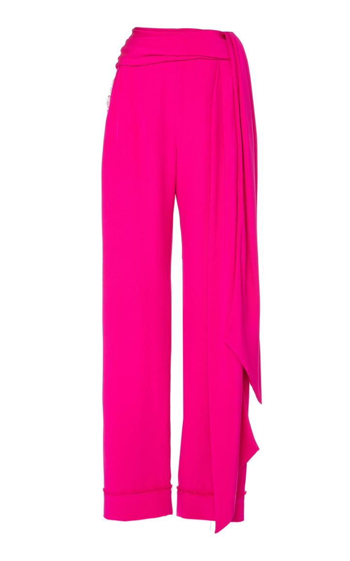 Brandon Maxwell Tied Silk Wide-leg Pants