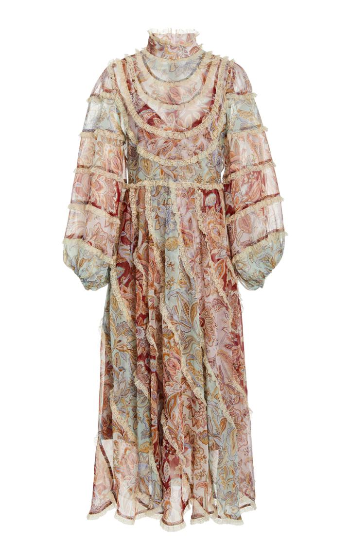 Moda Operandi Zimmermann Ladybeetle Spliced Midi Dress