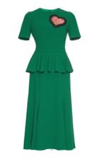 Dolce & Gabbana Appliqud Crepe Peplum Dress