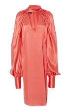 Monique Lhuillier High Neck Silk Charmeuse Dress