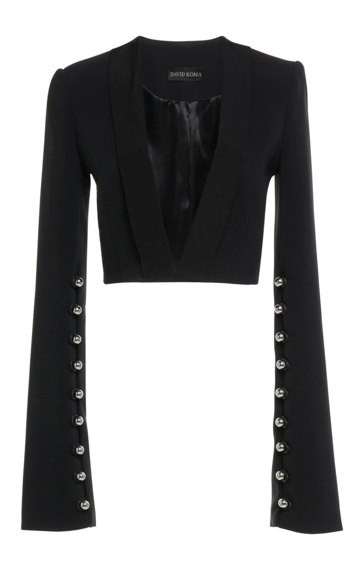 David Koma Long Bell Sleeve Cropped Jacket