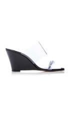 Maryam Nassir Zadeh Olympia Pvc-trimmed Leather Wedge Heels