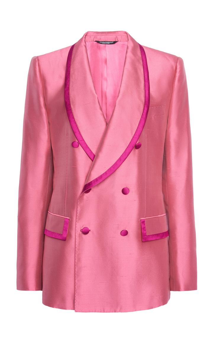Moda Operandi Dolce & Gabbana Silk Double-breasted Blazer Size: 36