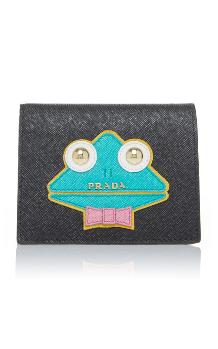 Prada Appliqud Textured-leather Wallet