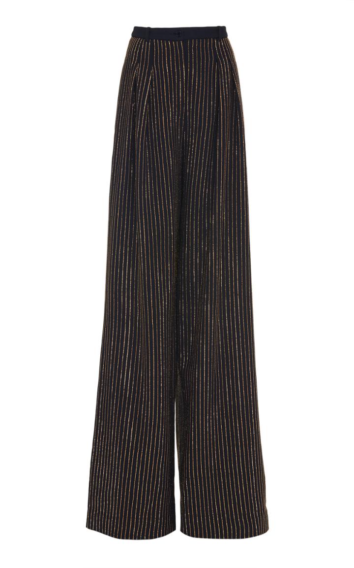 Moda Operandi Michael Kors Collection Crystal Pinstripe Crepe Wide-leg Pant Size: 0