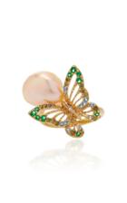 Anabela Chan M'o Exclusive Gold Butterfly Pearl Ring