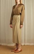 Moda Operandi Vince Knotted Flannel Midi Skirt