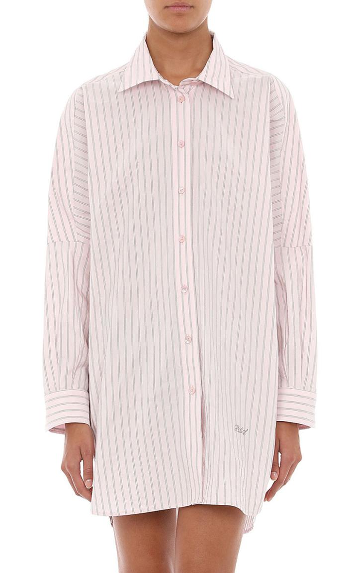 Moda Operandi Philosophy Di Lorenzo Serafini Oversized Striped Taffeta Shirt