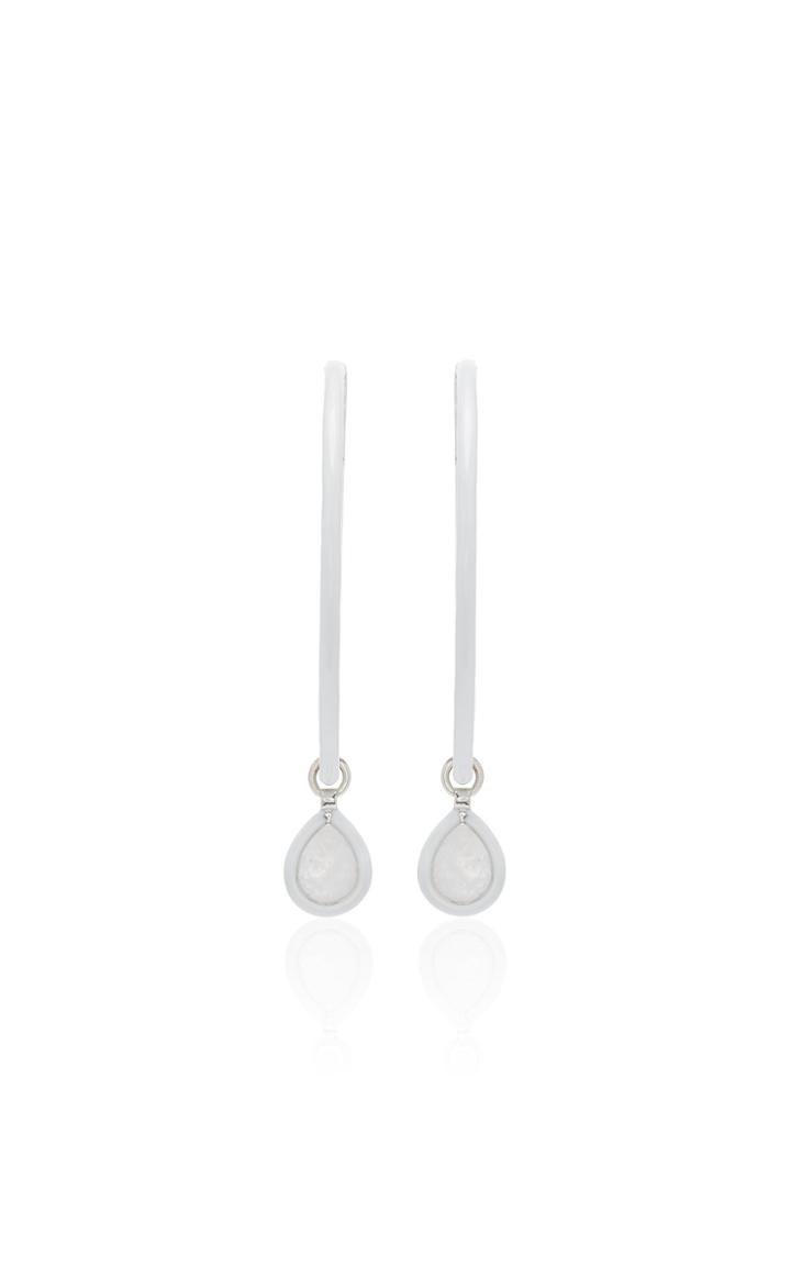 Moda Operandi Nina Runsdorf The Artist White Enamel Medium Hoops