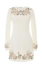 Blumarine Beaded Embroidery Long Sleeve Dress