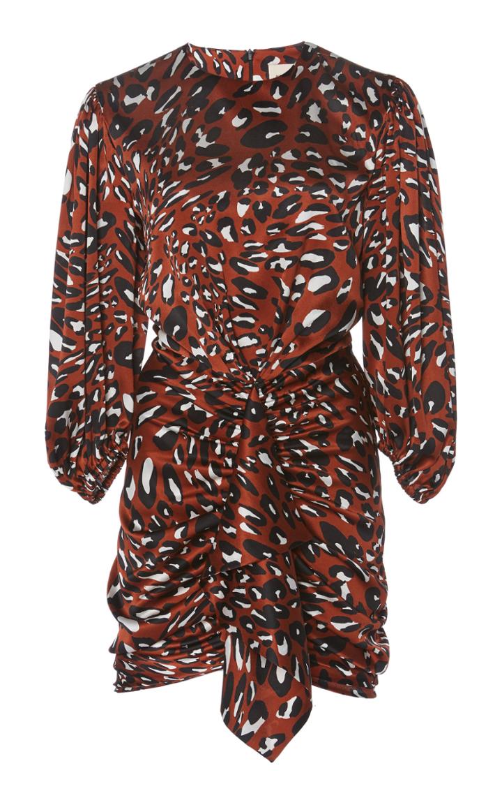Alexandre Vauthier Printed Puff Sleeve Silk-blend Mini Dress