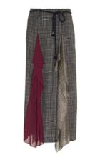 Roland Mouret Julius Lurex-trimmed Plaid Godet Skirt