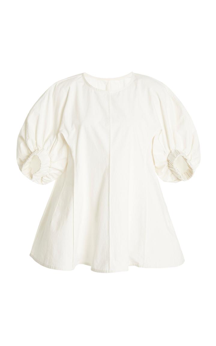 Moda Operandi Deveaux Carrie Puff-sleeve Cotton Poplin Top
