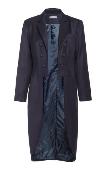 Black Iris Tulip Double Breasted Wool Jacket