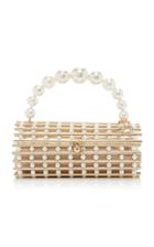 Rosantica Medea Gold-tone Pearl-embellished Top Handle Bag