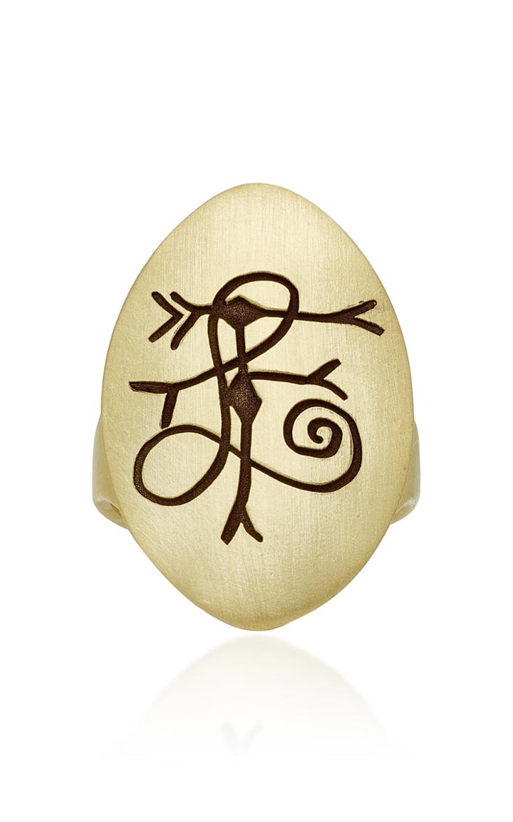 Lfrank M'onogram Large Oval Signet Ring