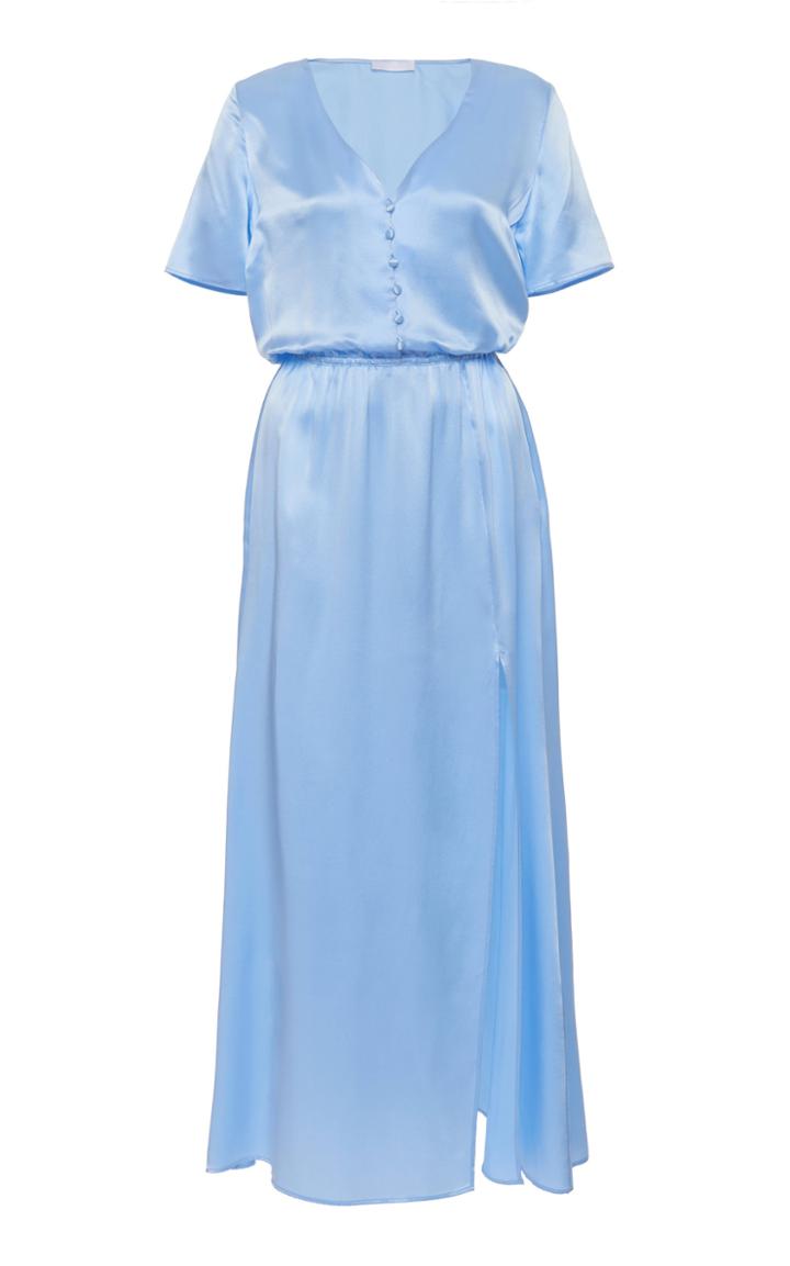 Moda Operandi Sablyn Addison Buttoned Silk Midi Dress Size: L