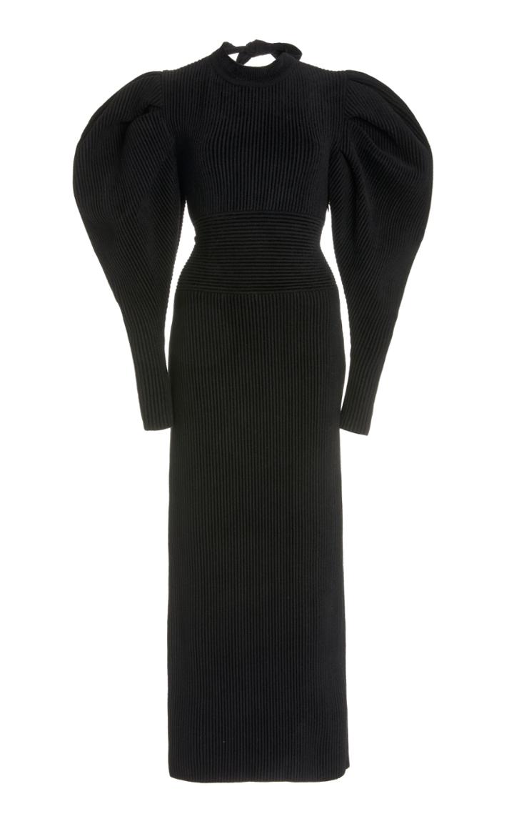 Moda Operandi Oscar De La Renta Puffed-sleeve Knit Dress