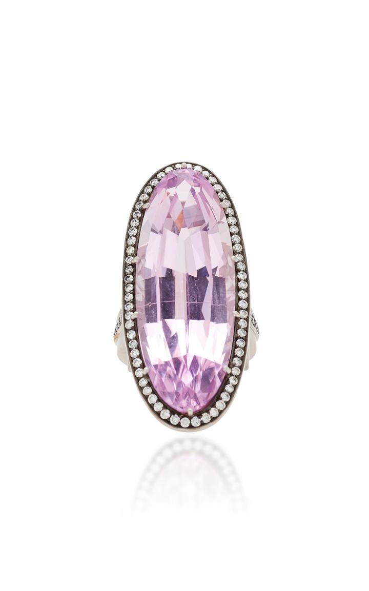 Sylva & Cie 18k White Gold Kunzite And Diamond Ring