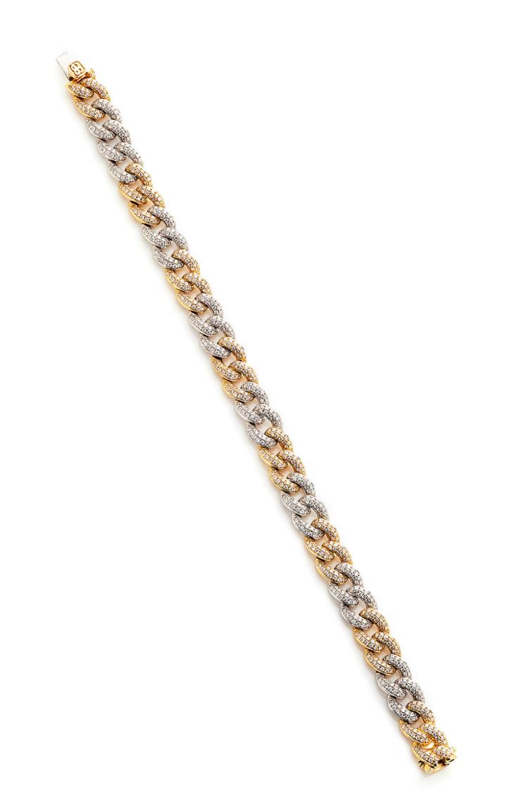 Sydney Evan Two Tone Pave Link Bracelet