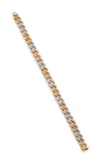 Sydney Evan Two Tone Pave Link Bracelet