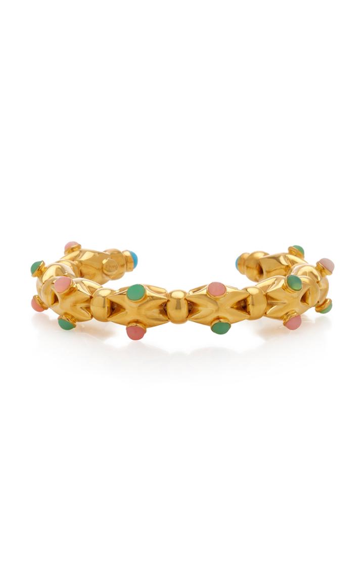 Bounkit Pink Opal And Chrysoprase Bangle Set